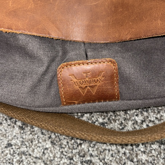 Cow Leather Studio Wax Canvas Leather Briefcase Vintage Crazy Horse Messenger Ba - Picture 5 of 8